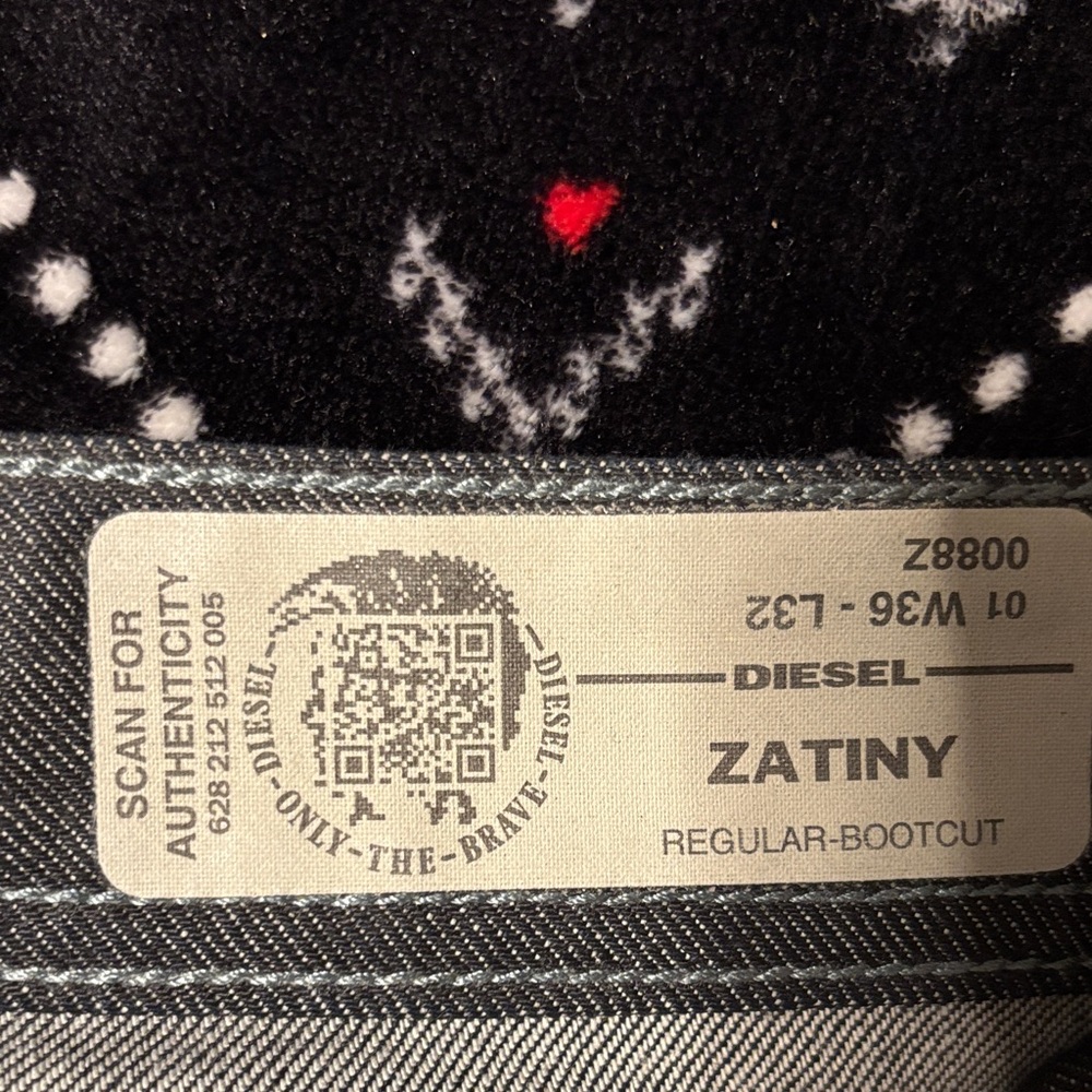 Diesel Zatiny Black and Gray Bootcut Jeans